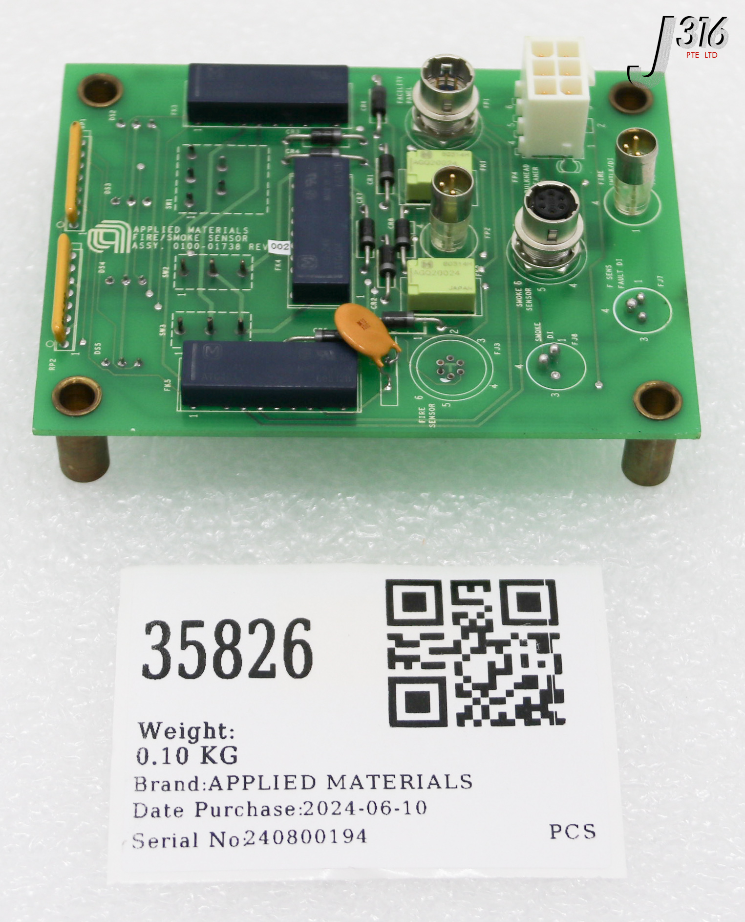 ユウ 35826 APPLIED MATERIALS PCB ASSY FIRE/SMOKE DETECT UPS DESICA 0100